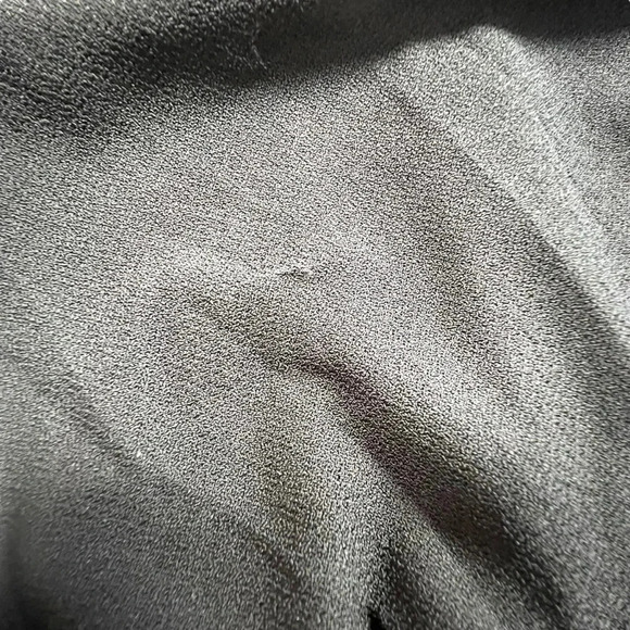 Flower and Feather Black Cinched Waist Peplum Top with Dot Lace Puffed Sleeves - Picture 5 of 5